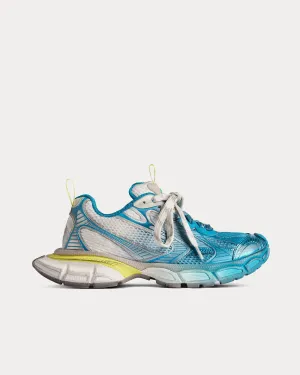 3XL Toe Spray White / Blue / Yellow Low Top Sneakers