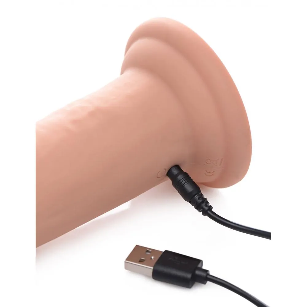 7X Inflatable and Vibrating Remote Control Silicone Dildo - 8 Inch