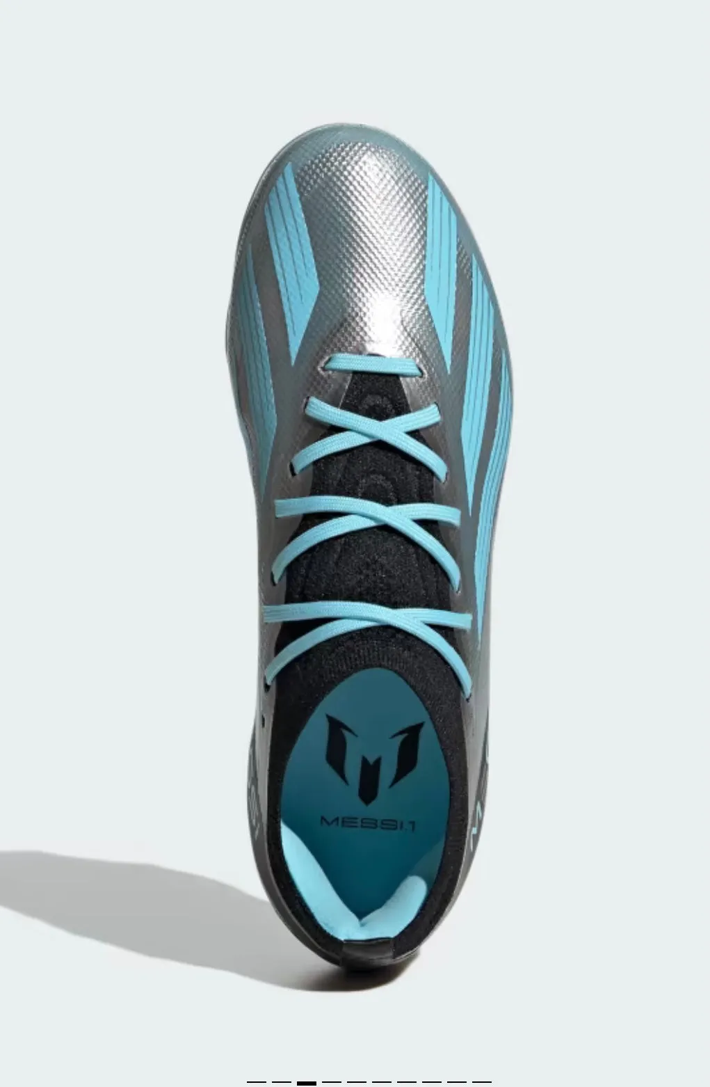 adidas X CrazyFast Messi.1 Firm Ground Junior Soccer Cleats IE4080 Silver/Blue/Black