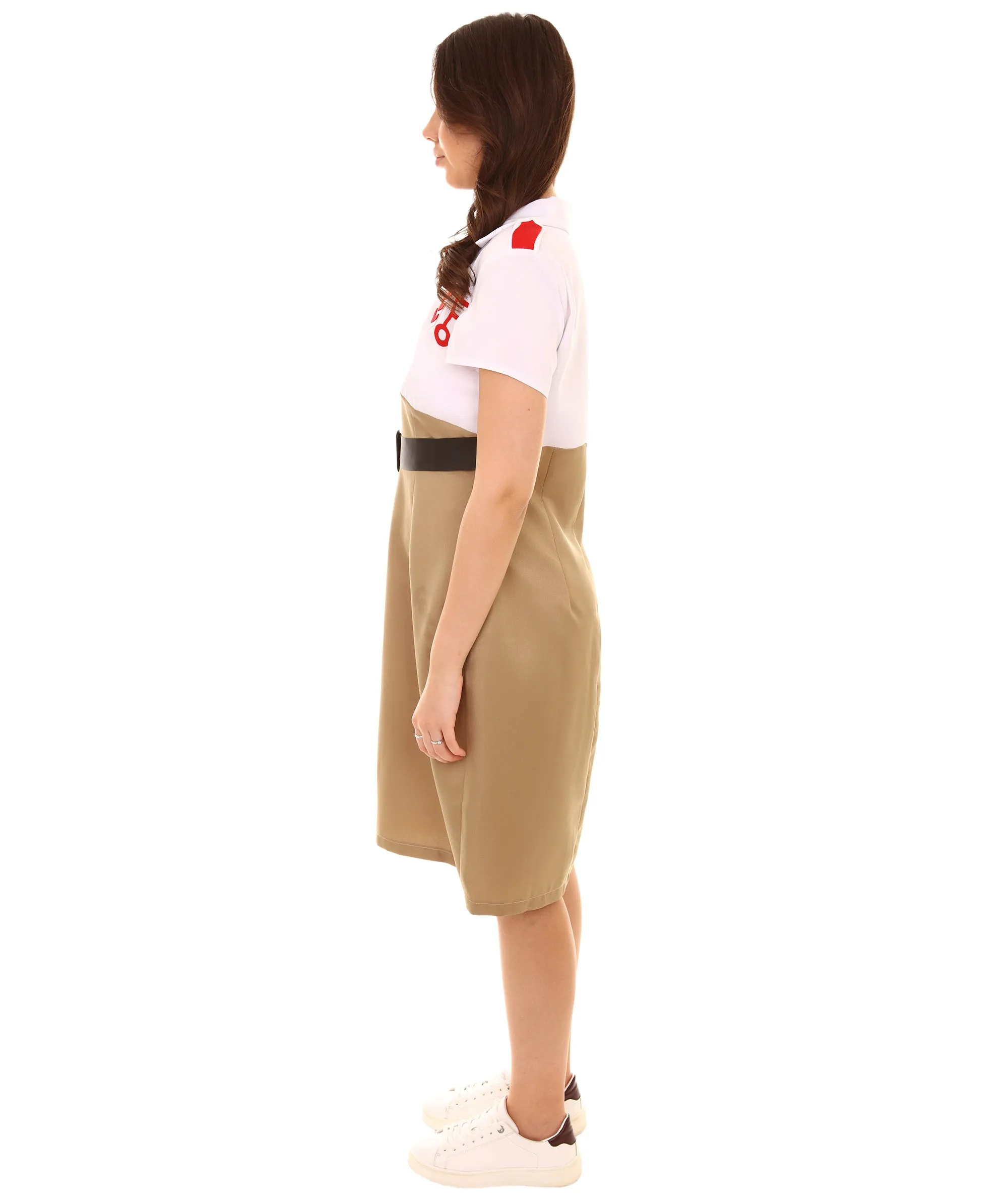Adult Women Army Costume | White & Golden Cosplay Costume