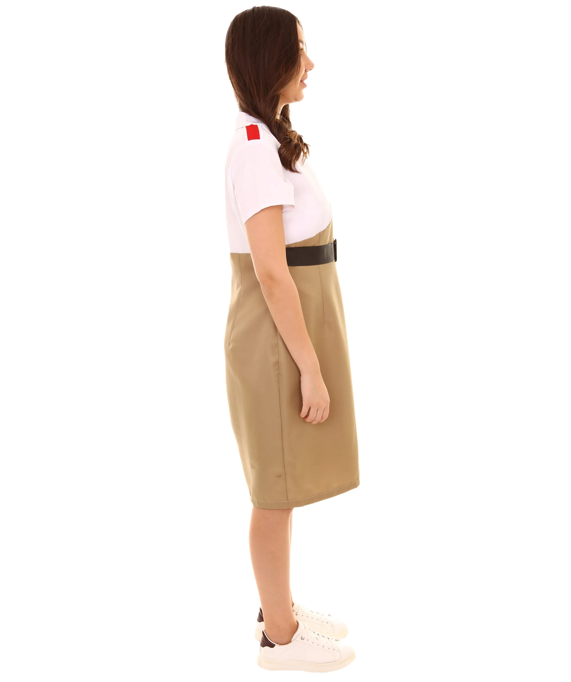 Adult Women Army Costume | White & Golden Cosplay Costume