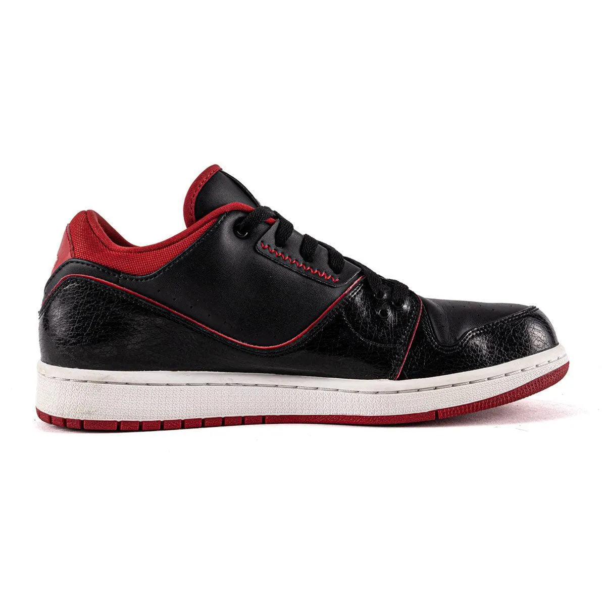 Air Jordan 1 Flight 2 Low-Top Sneakers Leather Black Colour For Men