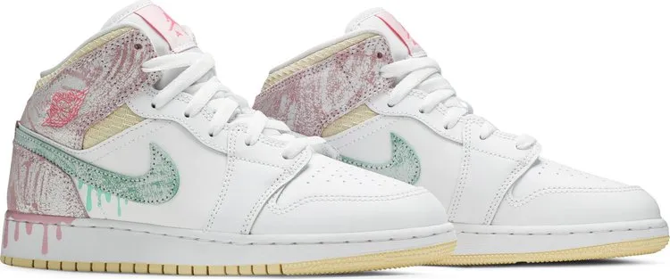 Air Jordan 1 Mid SE GS Ice Cream sneakers, white
