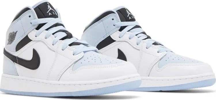 Air Jordan 1 Mid SE GS White Ice Blue Sneakers