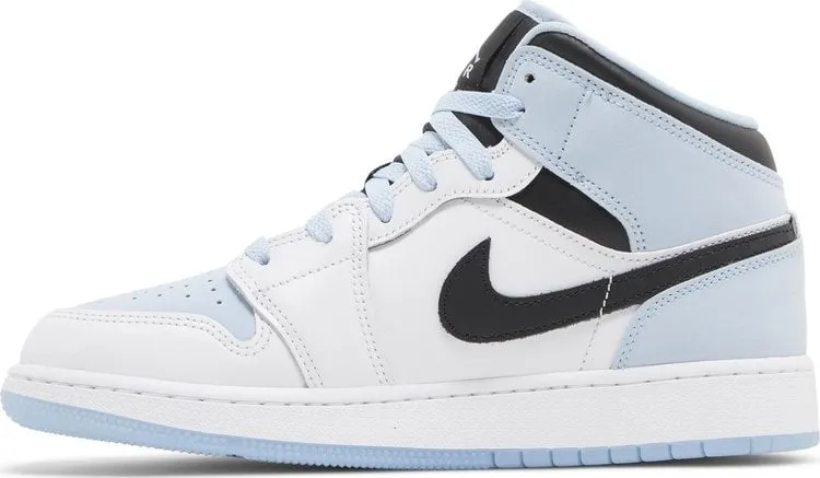 Air Jordan 1 Mid SE GS White Ice Blue Sneakers