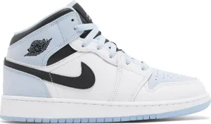 Air Jordan 1 Mid SE GS White Ice Blue Sneakers