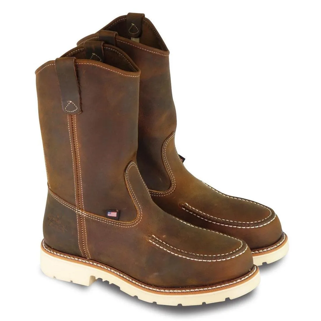 American Heritage 11" Trail Crazy Horse Steel Toe Moc Toe Pull-On Boot