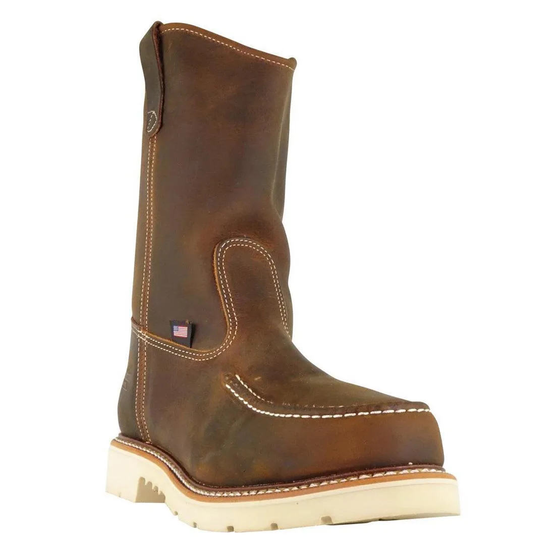 American Heritage 11" Trail Crazy Horse Steel Toe Moc Toe Pull-On Boot