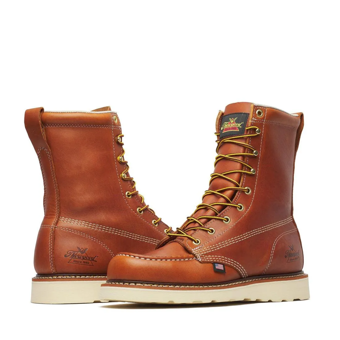 American Heritage 8" Moc Toe Boot Maxwear Wedge Tobacco