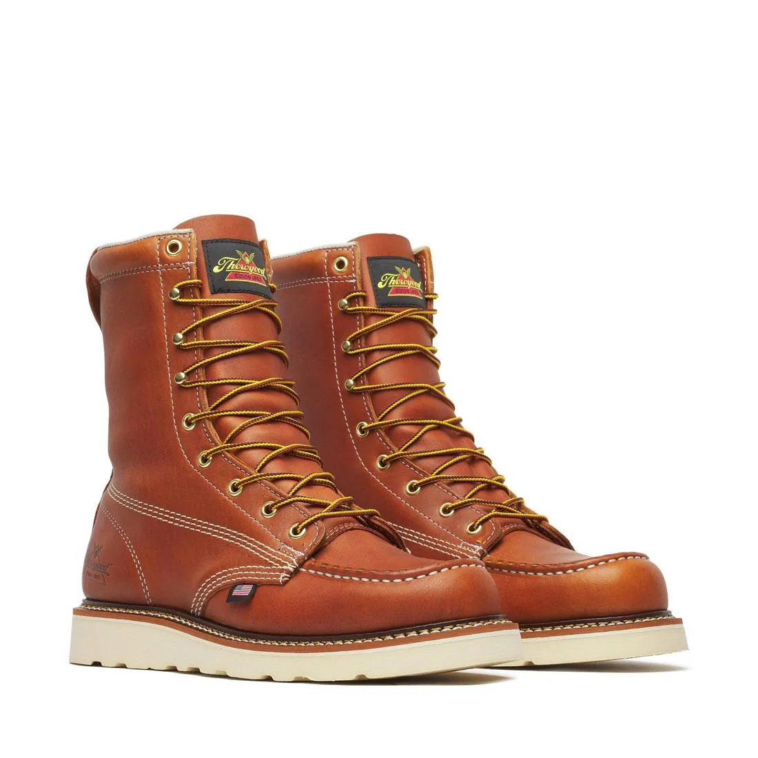 American Heritage 8" Moc Toe Boot Maxwear Wedge Tobacco