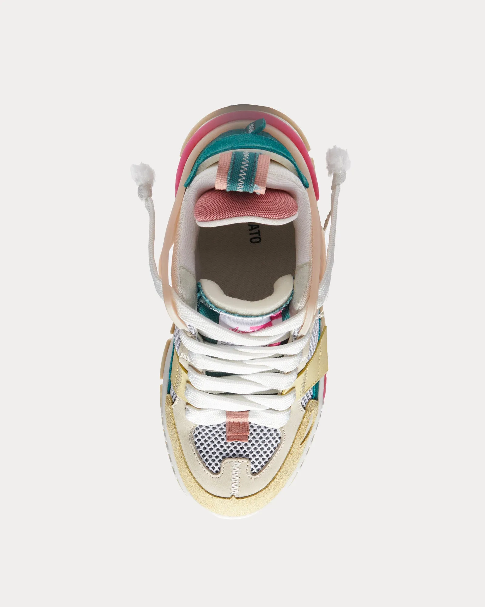 Area Patchwork Beige / Pink Low Top Sneakers