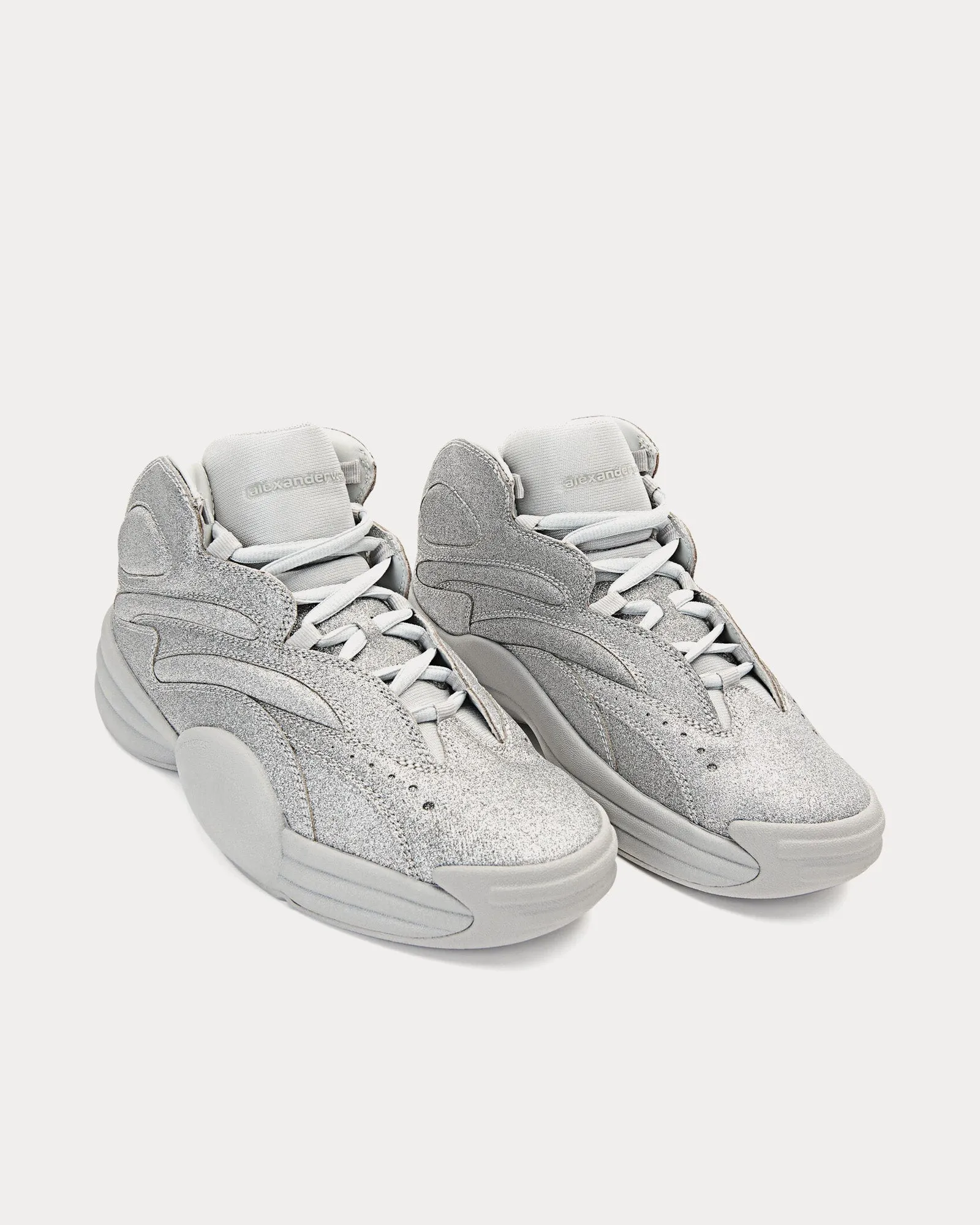 AW Hoop Glitter Silver High Top Sneakers