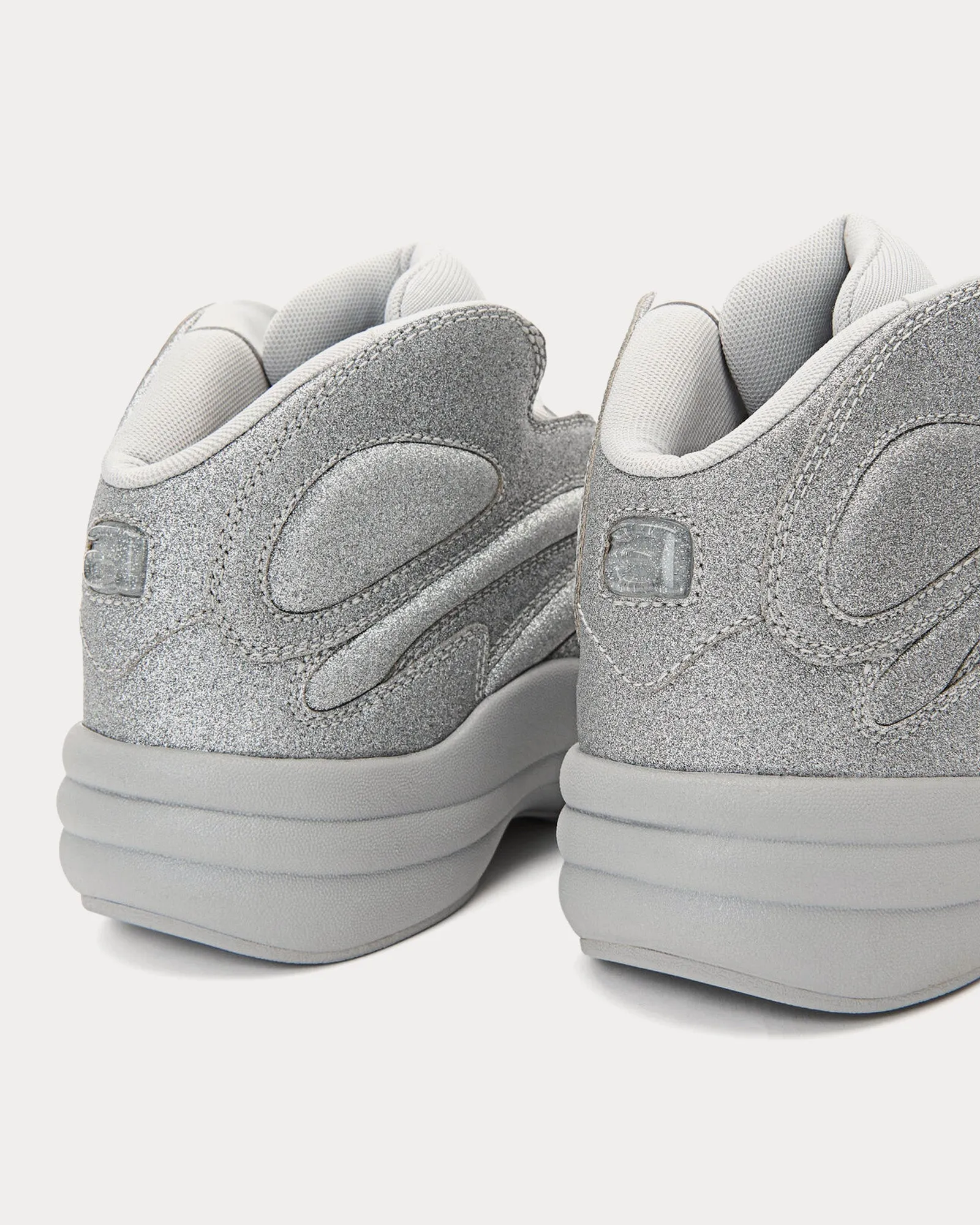 AW Hoop Glitter Silver High Top Sneakers