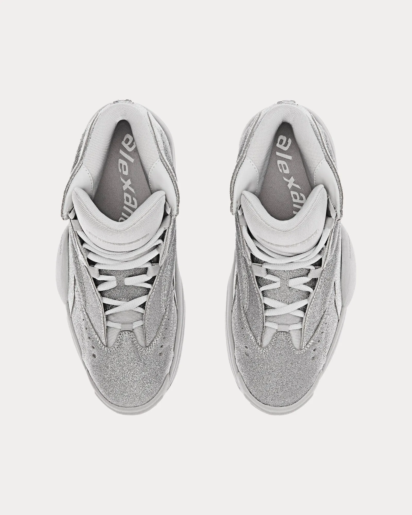 AW Hoop Glitter Silver High Top Sneakers