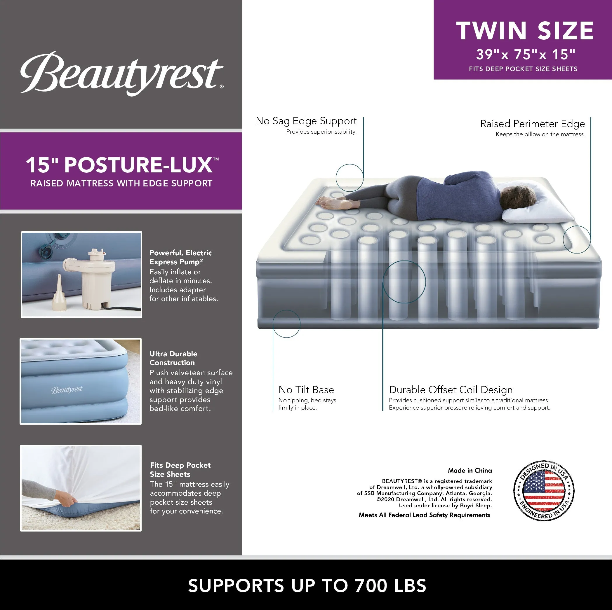 Beautyrest® Posture-Lux™ Air Mattress