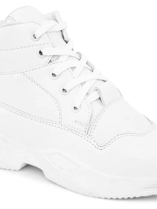 Beebox Casual White Boots Shoes For Men's And Boys