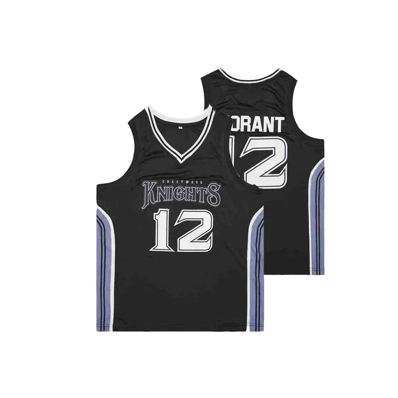BG Basketball Jerseys KNIGHTS 12 MORANT Jersey Sewing Embroidery High-Quality Outdoor Sports Hip Hop White Black  New