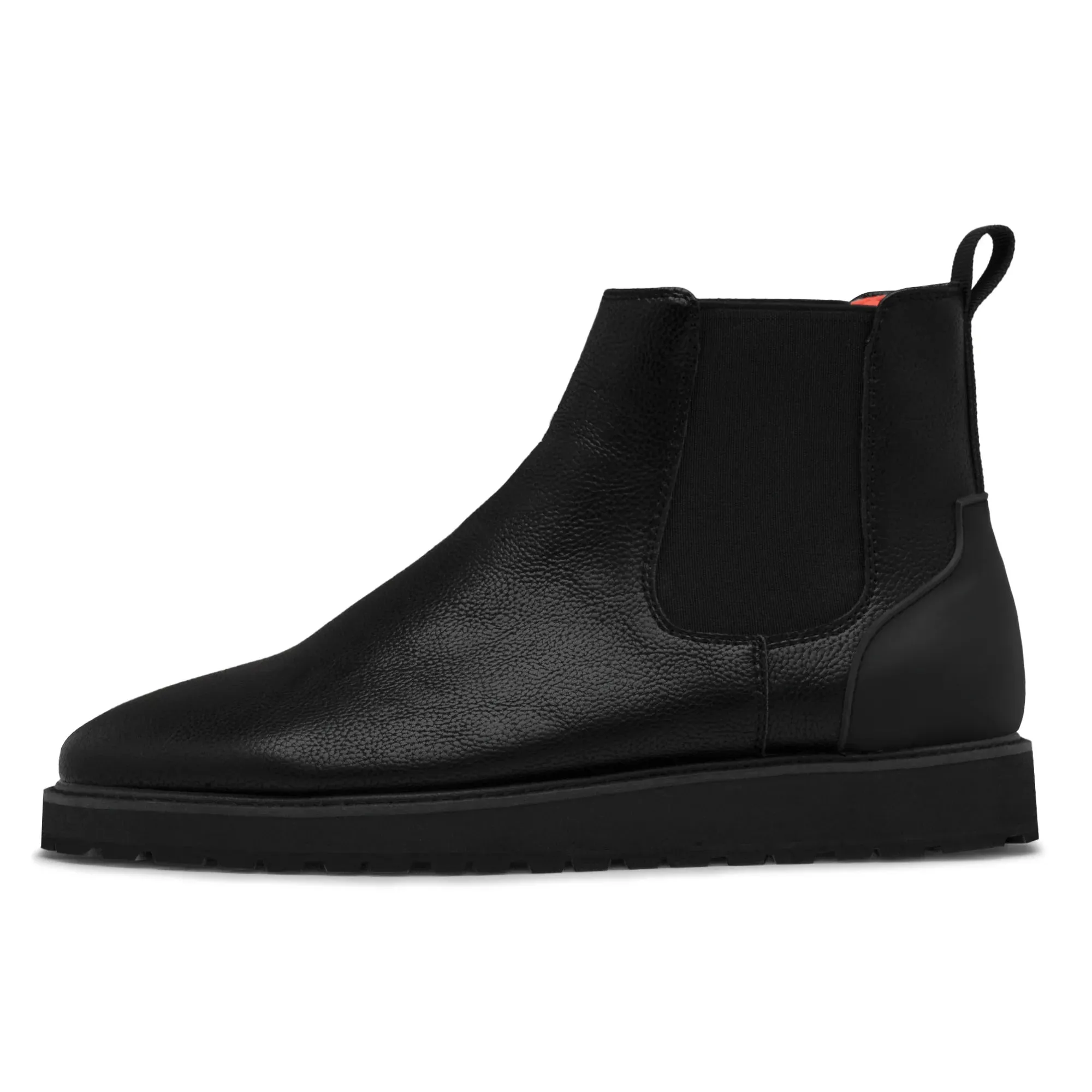 Black Men's Slip-On Boot TAYNO Leather Casual Chelsea Sneaker The Mustella-L