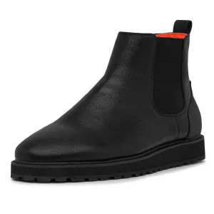 Black Men's Slip-On Boot TAYNO Leather Casual Chelsea Sneaker The Mustella-L