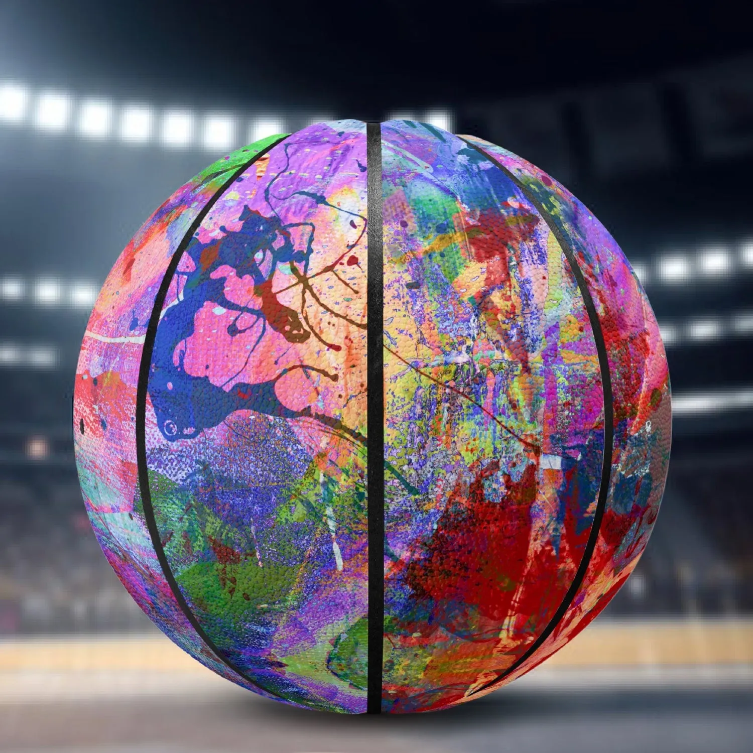 Bright Abstract 4-Panel All Court Basketball
