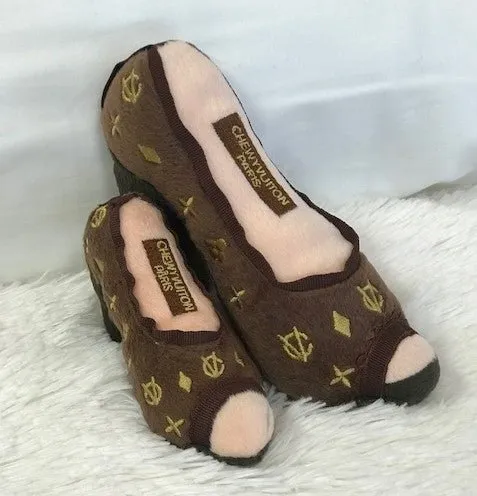 Brown Chewy Vuiton Shoe Plush Toy