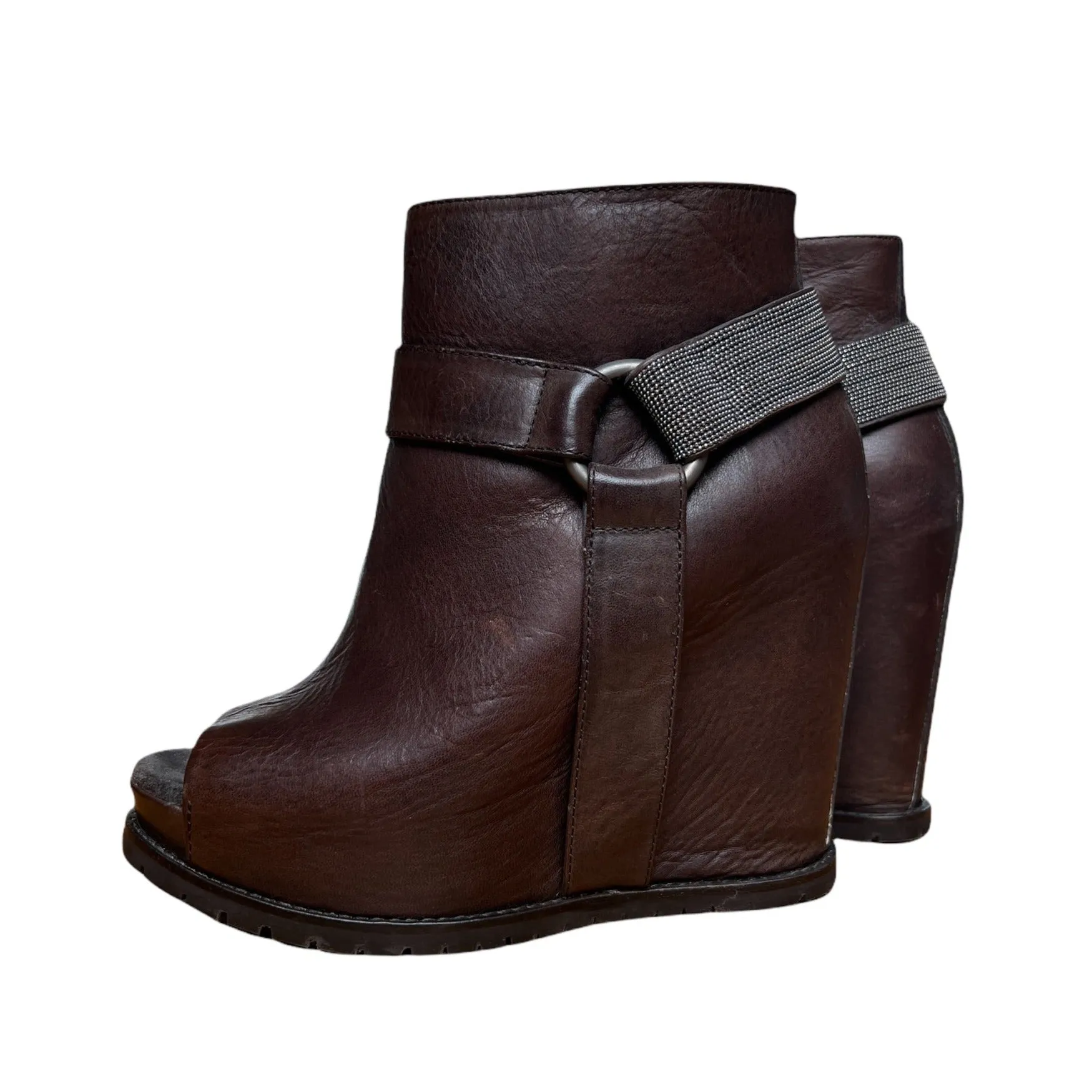 Brown Leather Low Boots - 6