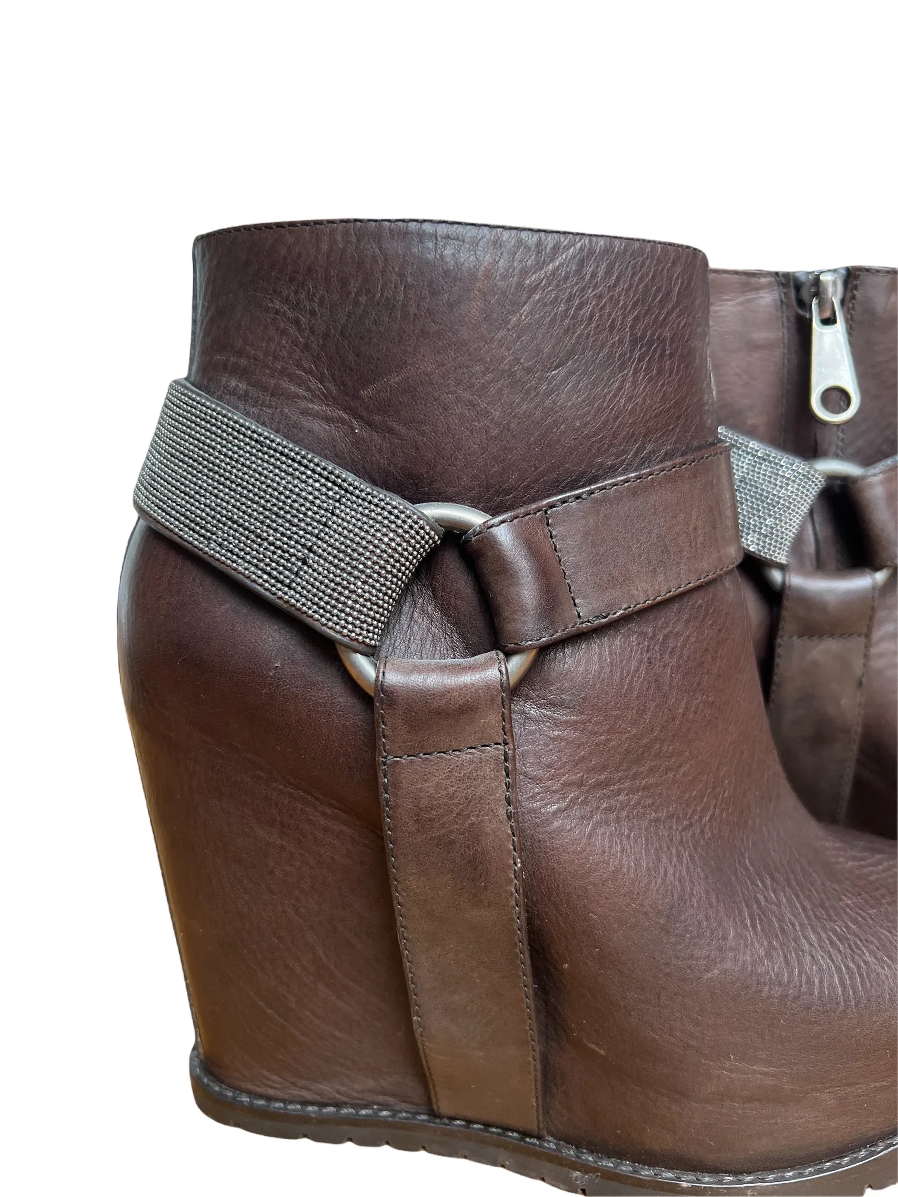 Brown Leather Low Boots - 6