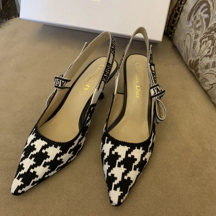 CD J'Ador Slingback Pump Black And White For Women 2.6 in / 6.5 cm