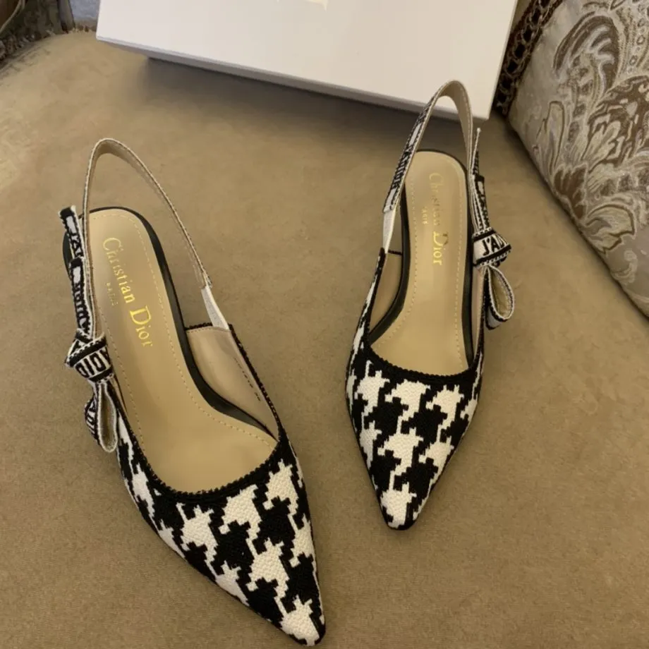 CD J'Ador Slingback Pump Black And White For Women 2.6 in / 6.5 cm