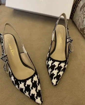 CD J'Ador Slingback Pump Black And White For Women 2.6 in / 6.5 cm