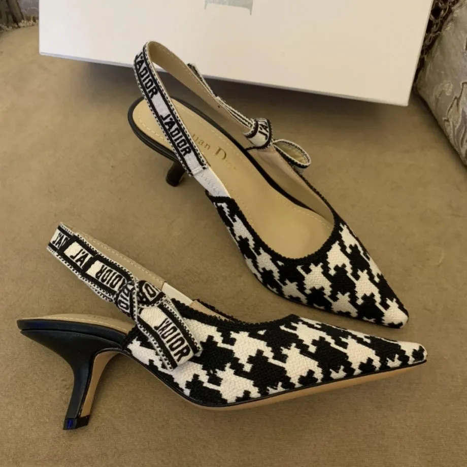 CD J'Ador Slingback Pump Black And White For Women 2.6 in / 6.5 cm