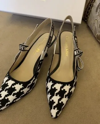 CD J'Ador Slingback Pump Black And White For Women 2.6 in / 6.5 cm
