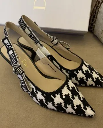 CD J'Ador Slingback Pump Black And White For Women 2.6 in / 6.5 cm
