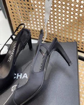 CHL Women's Pumps Heels Satin Black For Women 3in/7.6cm