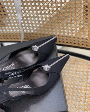 CHL Women's Pumps Heels Satin Black For Women 3in/7.6cm