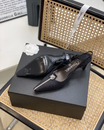 CHL Women's Pumps Heels Satin Black For Women 3in/7.6cm
