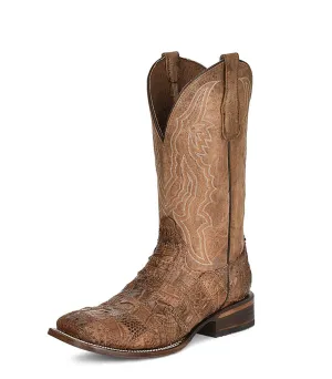 Circle G Men's | Orix Caiman Patchwork & Embroidery | Wide Square Toe | Brown