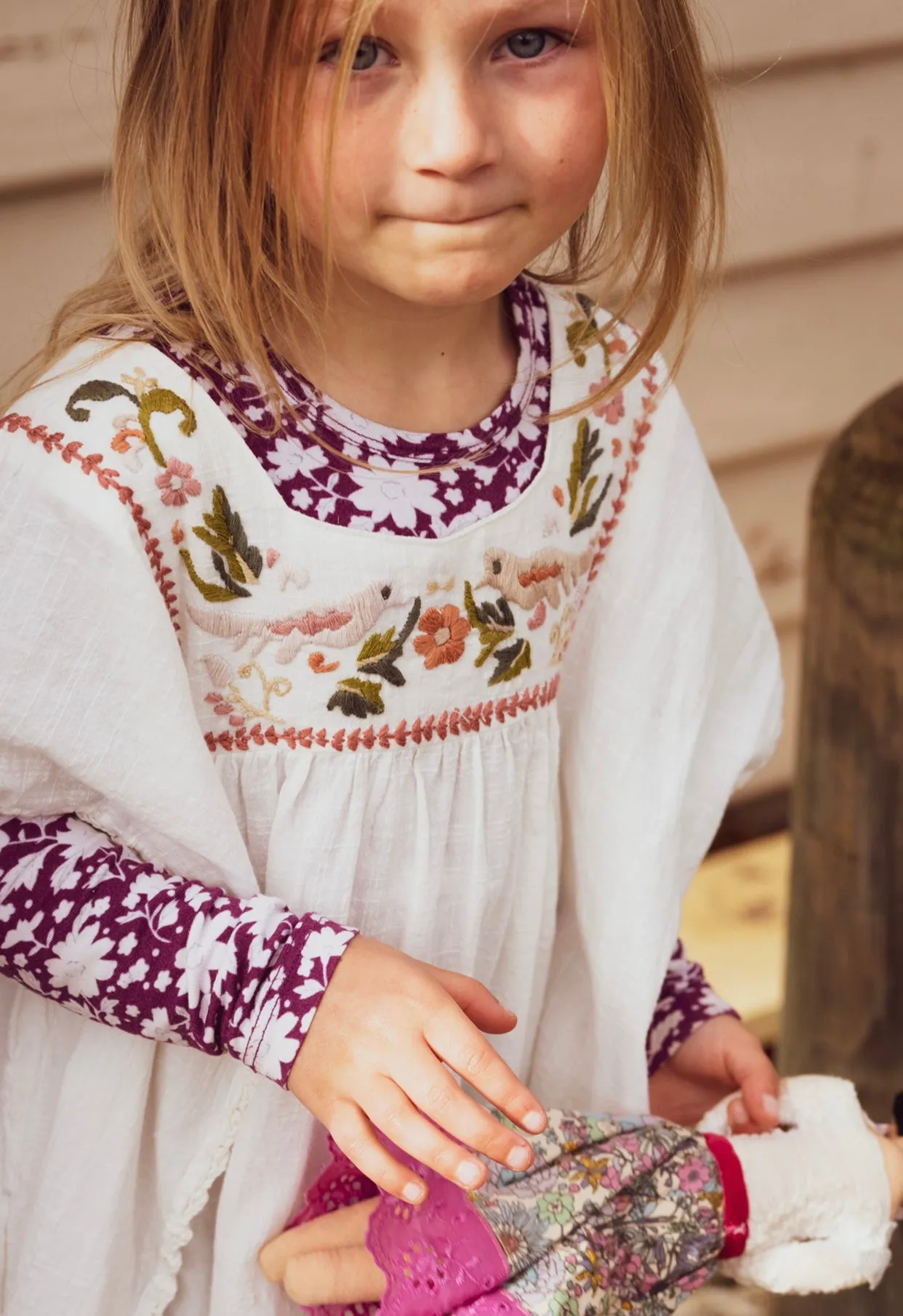 Coco Kaftan Salt with Hand Embroidery