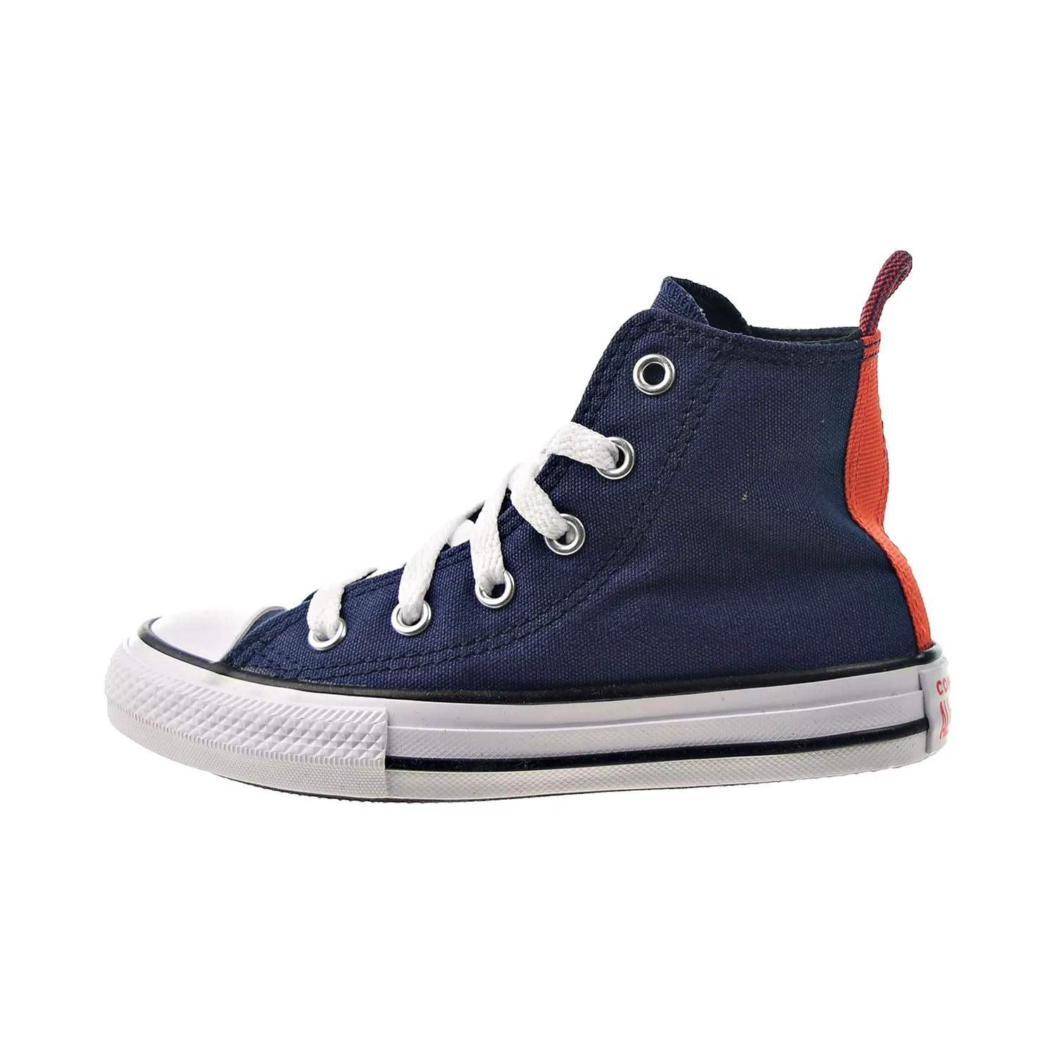 Converse Chuck Taylor All Star Hi Kids' Shoes Midnight Navy-Bright Orange