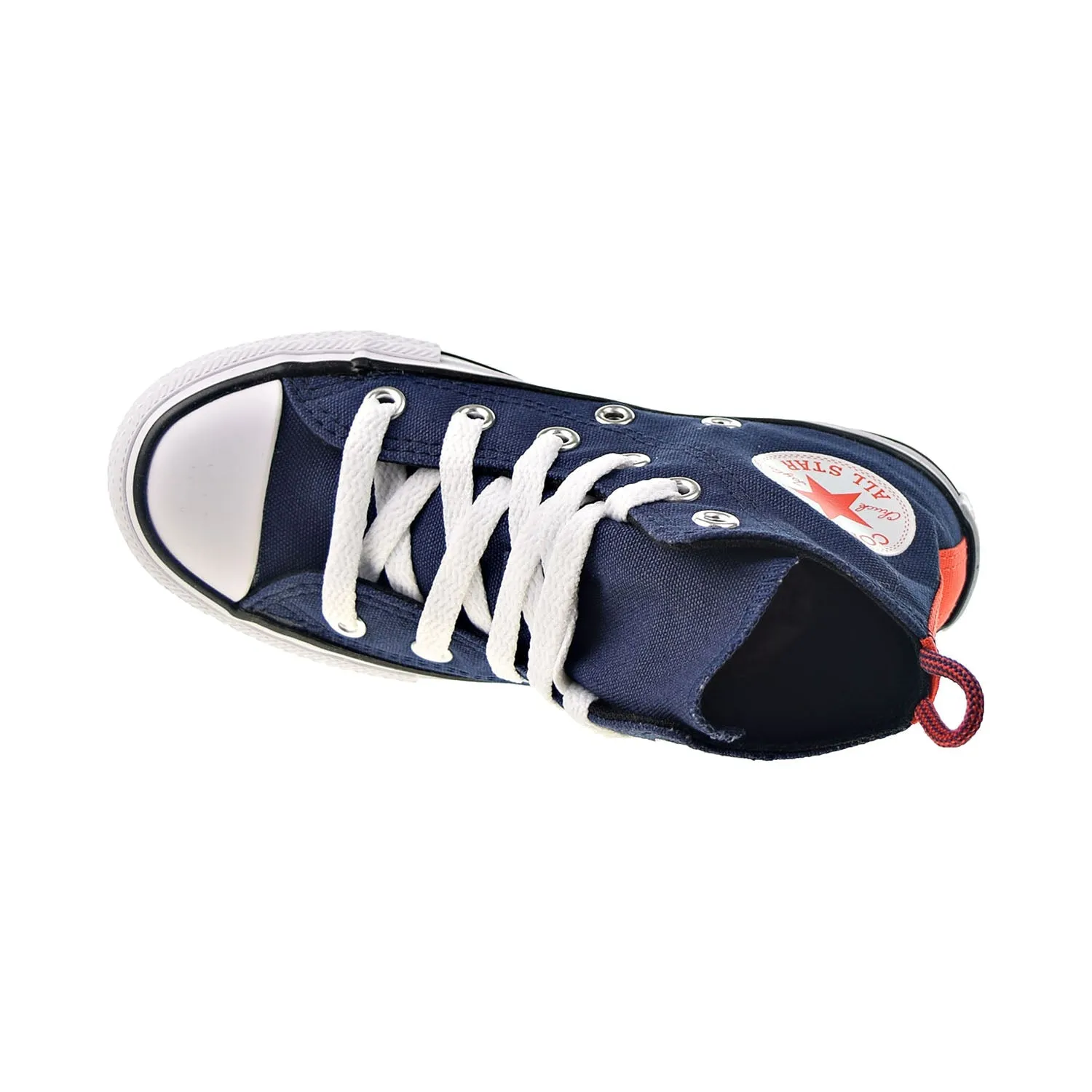 Converse Chuck Taylor All Star Hi Kids' Shoes Midnight Navy-Bright Orange