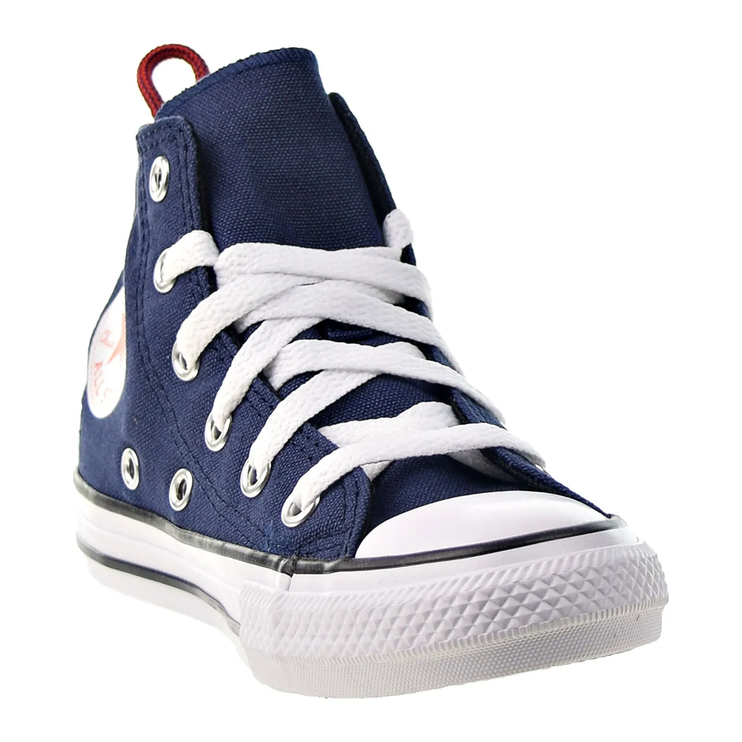 Converse Chuck Taylor All Star Hi Kids' Shoes Midnight Navy-Bright Orange