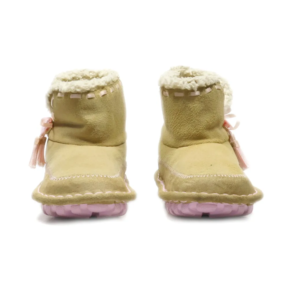 Crocs Snow Boots Leather Beige Colour For Kids
