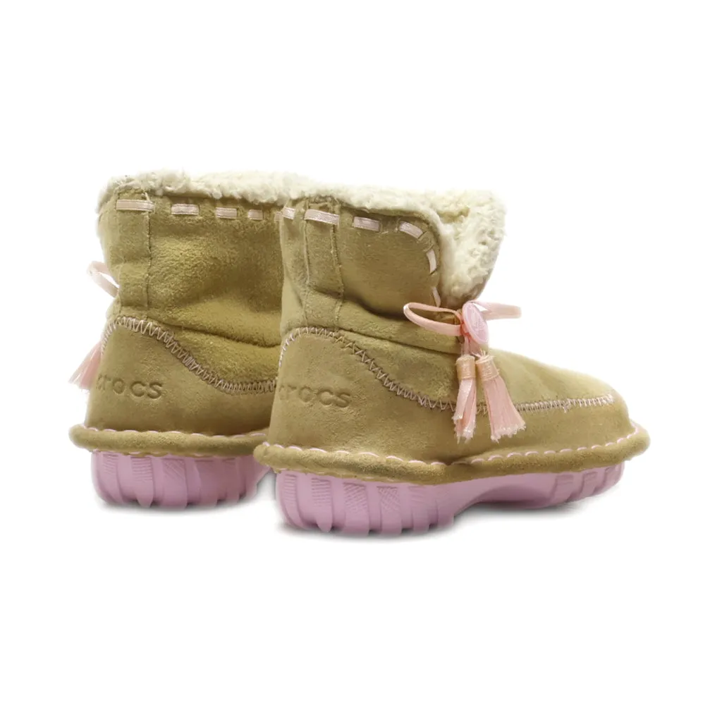 Crocs Snow Boots Leather Beige Colour For Kids