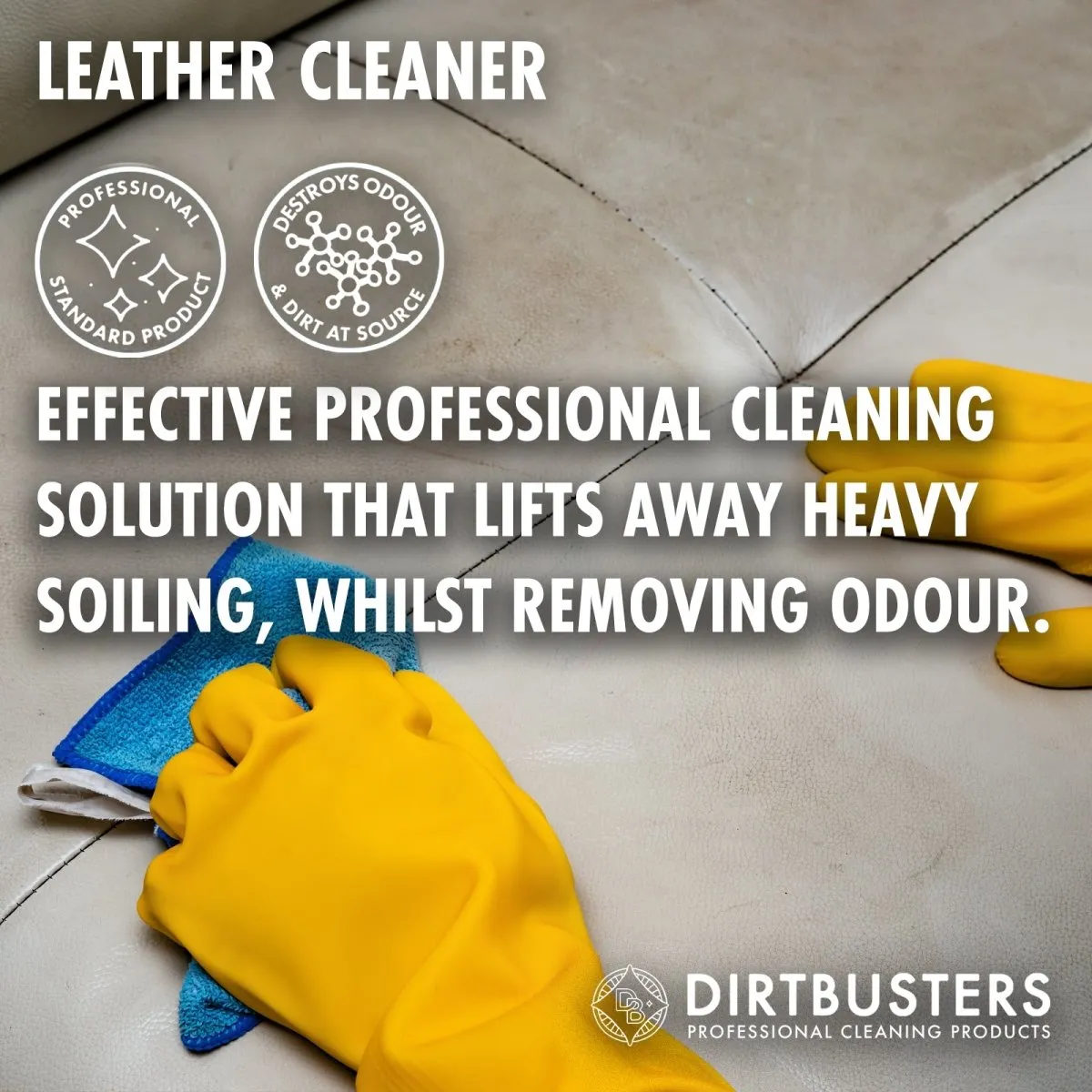 Dirtbusters Leather Cleaner 3-in-1 Clean, Deodorise & Restore, with Lavender Oil (500ml)