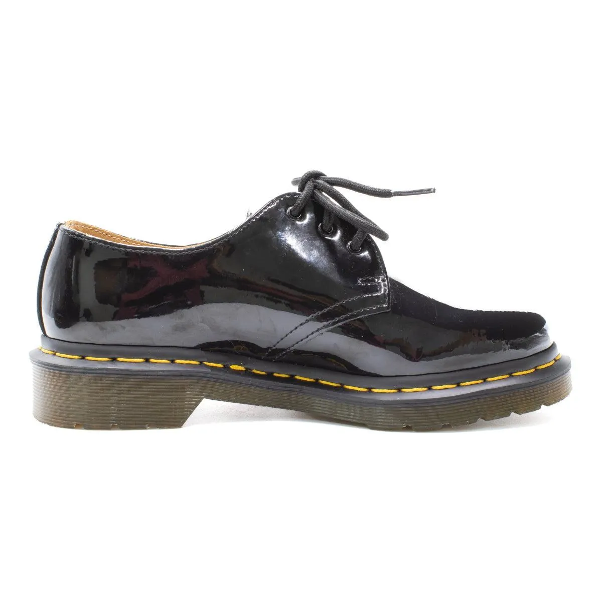 Dr. Martens Lace Ups Patent Leather Black Colour For Women