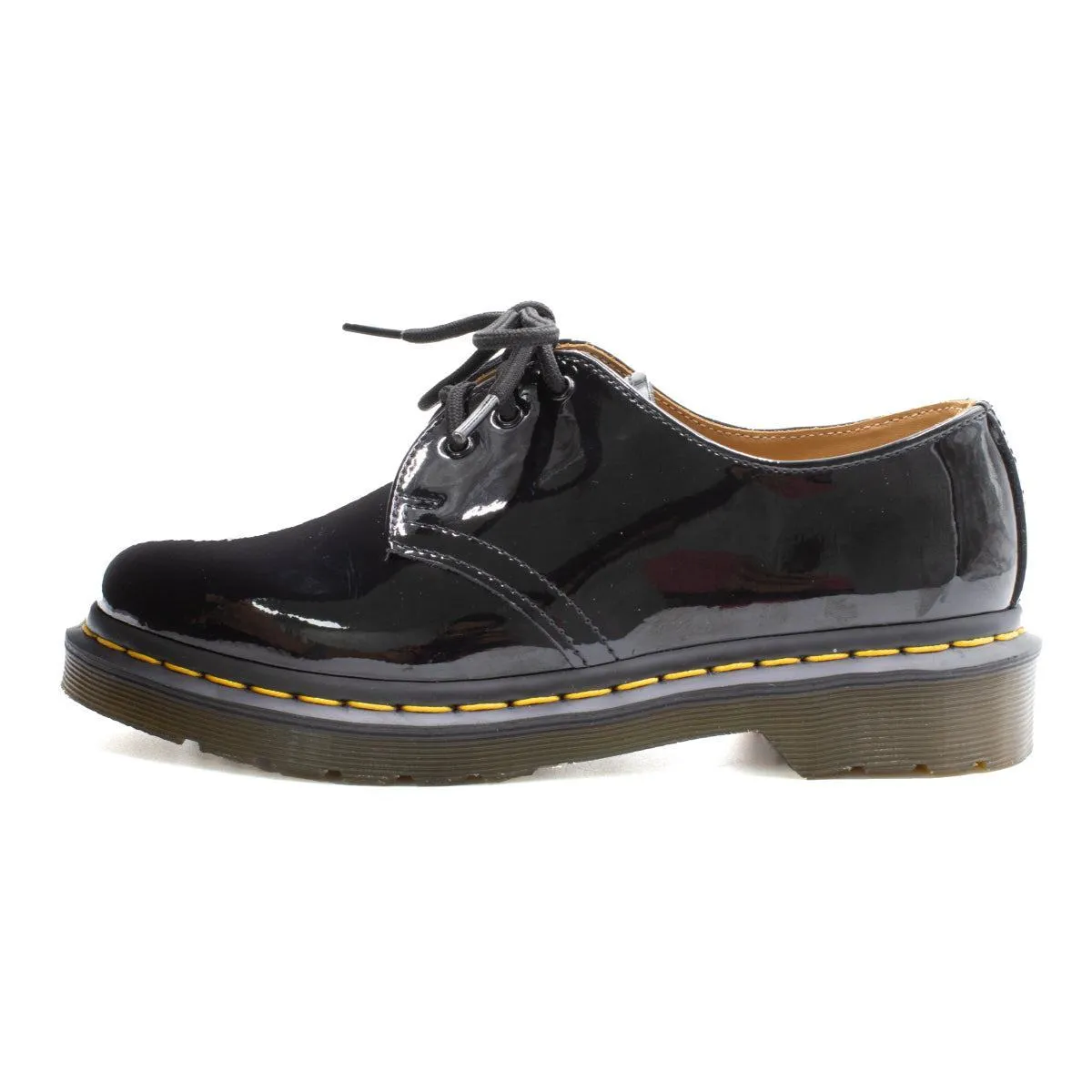 Dr. Martens Lace Ups Patent Leather Black Colour For Women