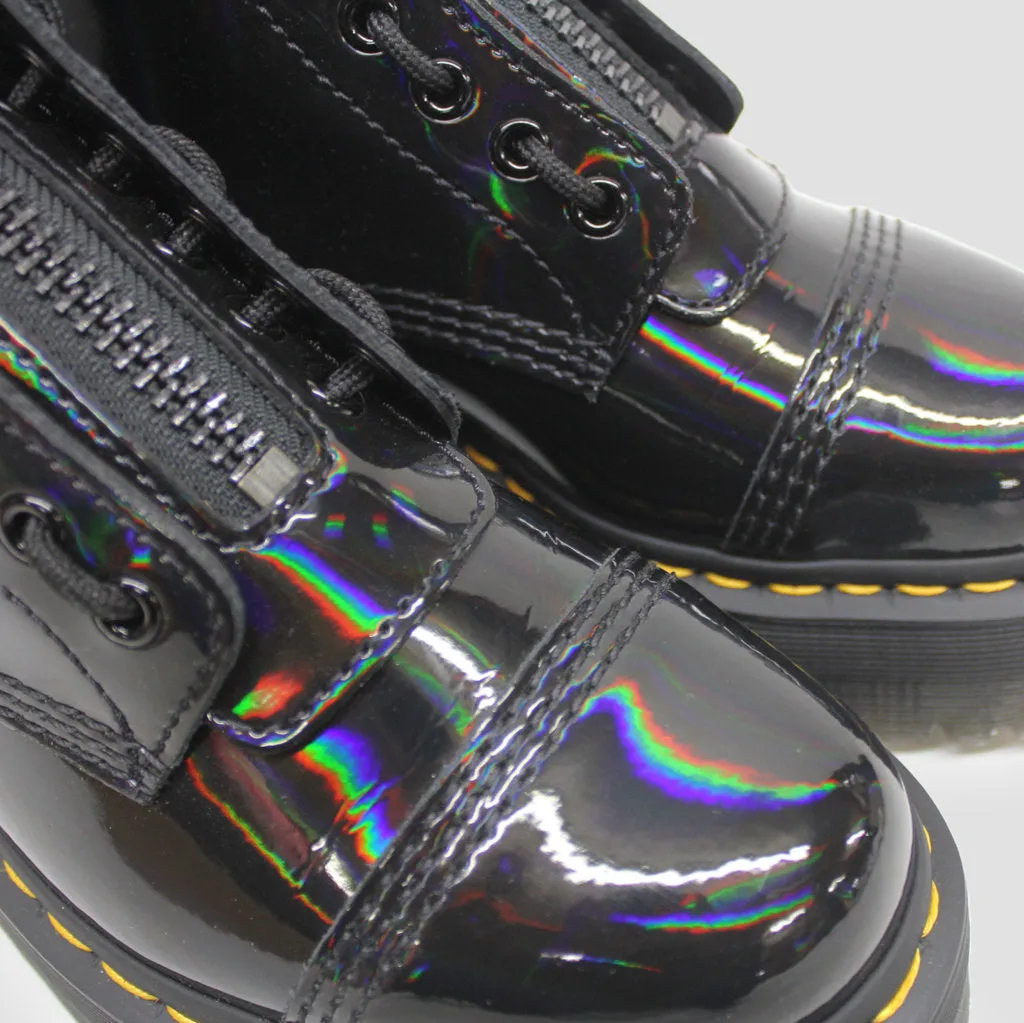 Dr. Martens Womens Boots Sinclair Casual Lace-Up Ankle Rainbow Leather - UK 6