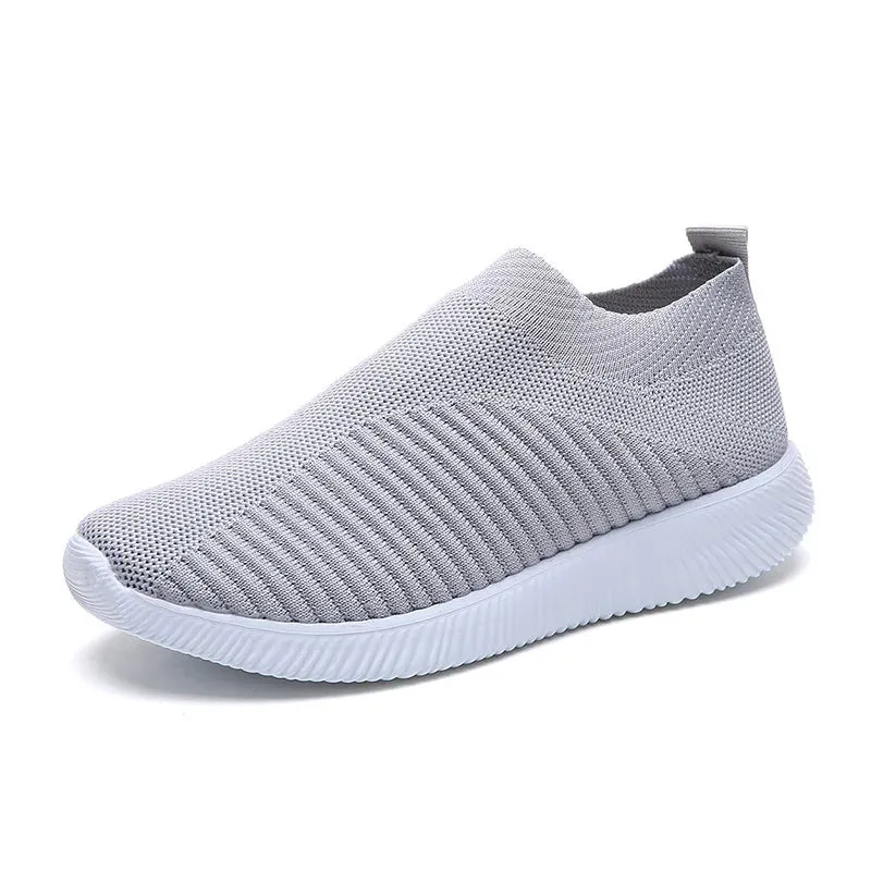 Dropshipping Women Sneakers Female Knitted Vulcanized Shoes Ladies Flat Shoe Mesh Trainers Soft Walking Footwear Zapatos Mujer