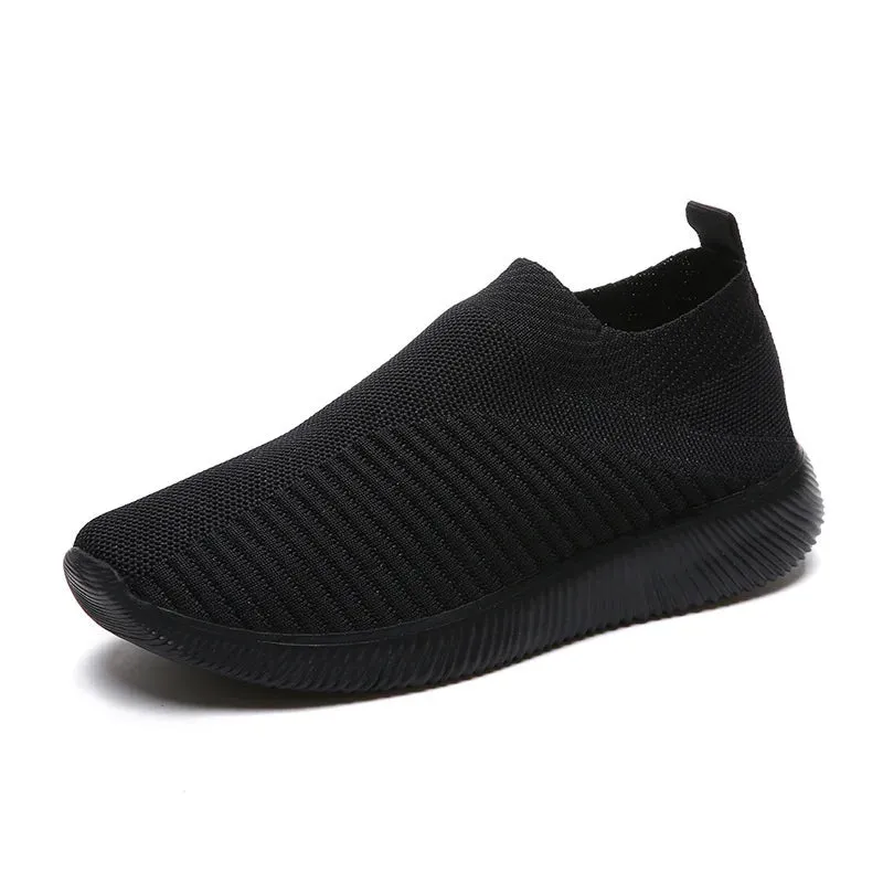 Dropshipping Women Sneakers Female Knitted Vulcanized Shoes Ladies Flat Shoe Mesh Trainers Soft Walking Footwear Zapatos Mujer