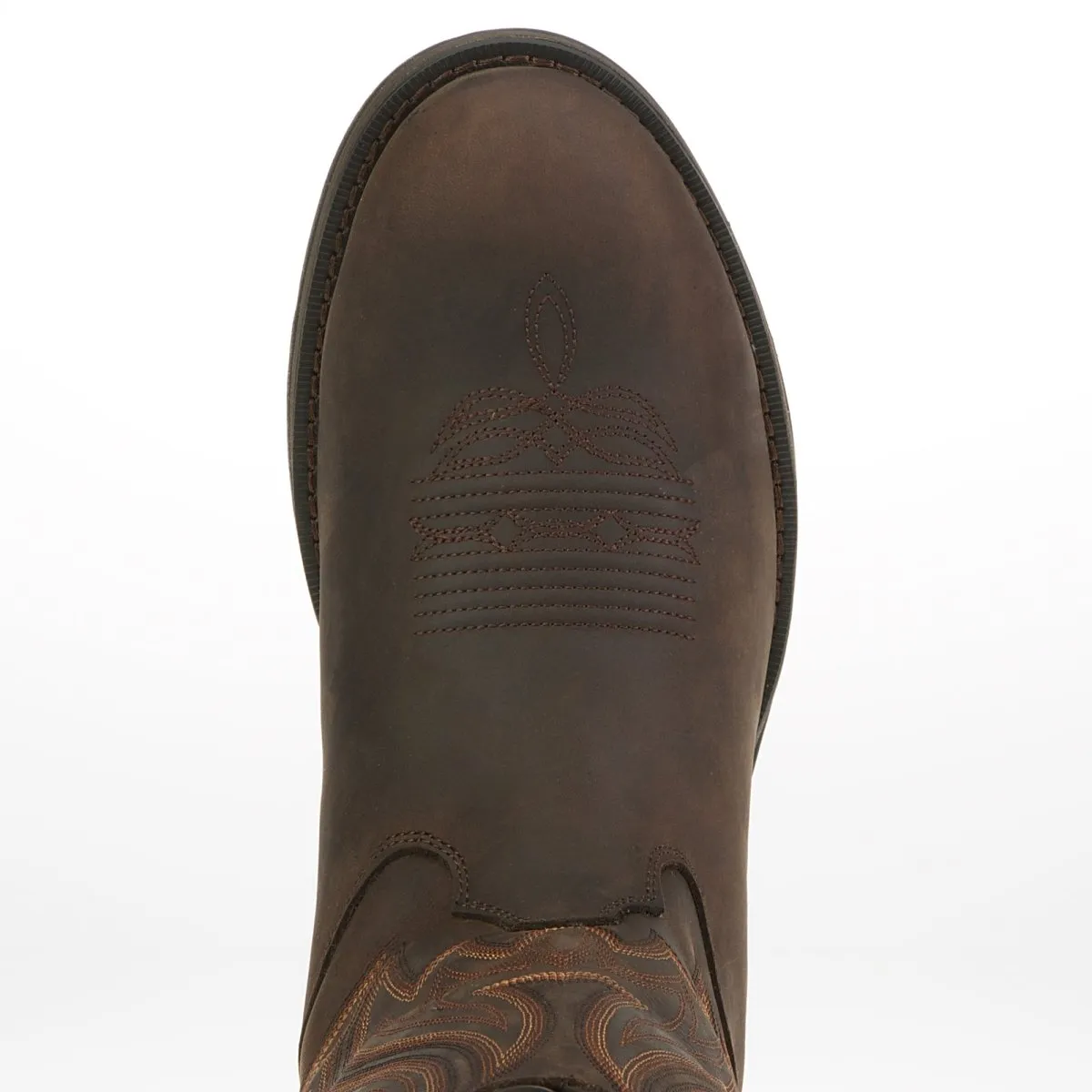 Durango Rebel Men's Pull-on Western 12" Work Boots Db5464 In Chocolate Wyoming
